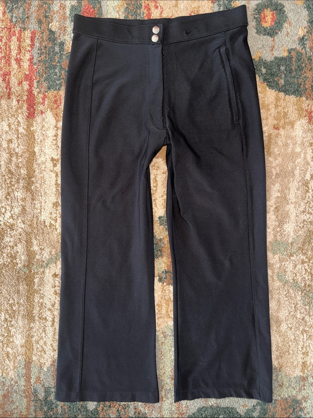 Nike Black Wide-Leg Snap Closure Pants